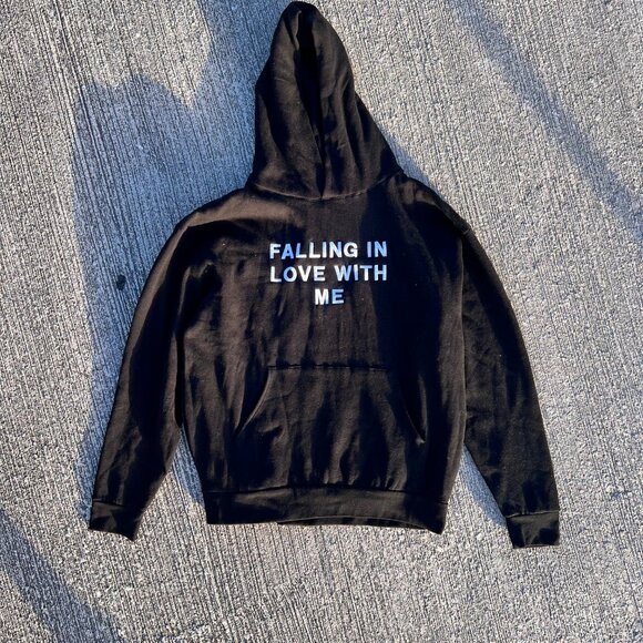 Falling in love with me Hoodie Embroidered quote Self Love - Picture 3 of 3